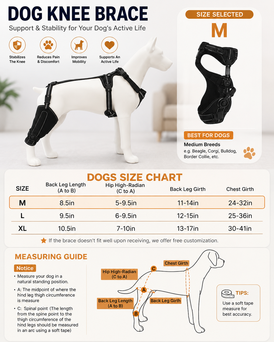 Hinged Dog Knee Brace