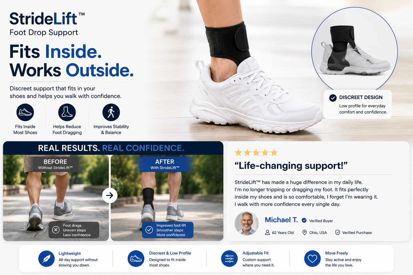 StrideLift™ Foot Drop Support