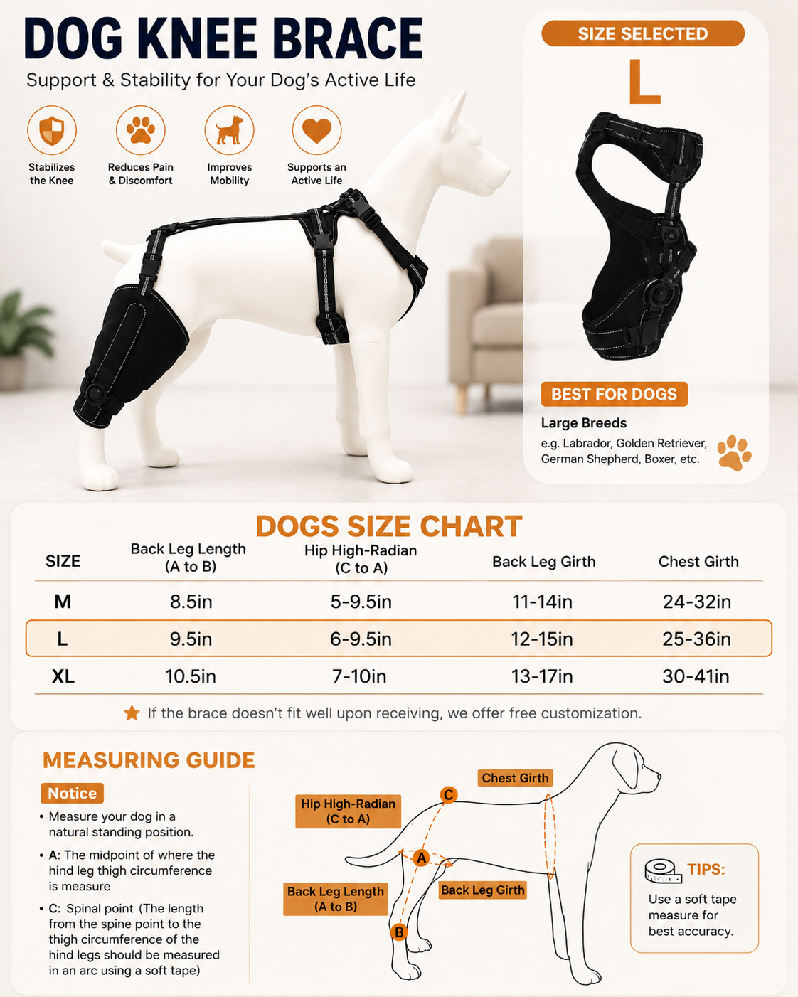 Hinged Dog Knee Brace