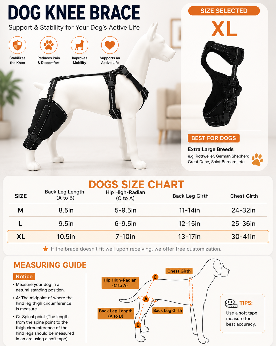 Hinged Dog Knee Brace