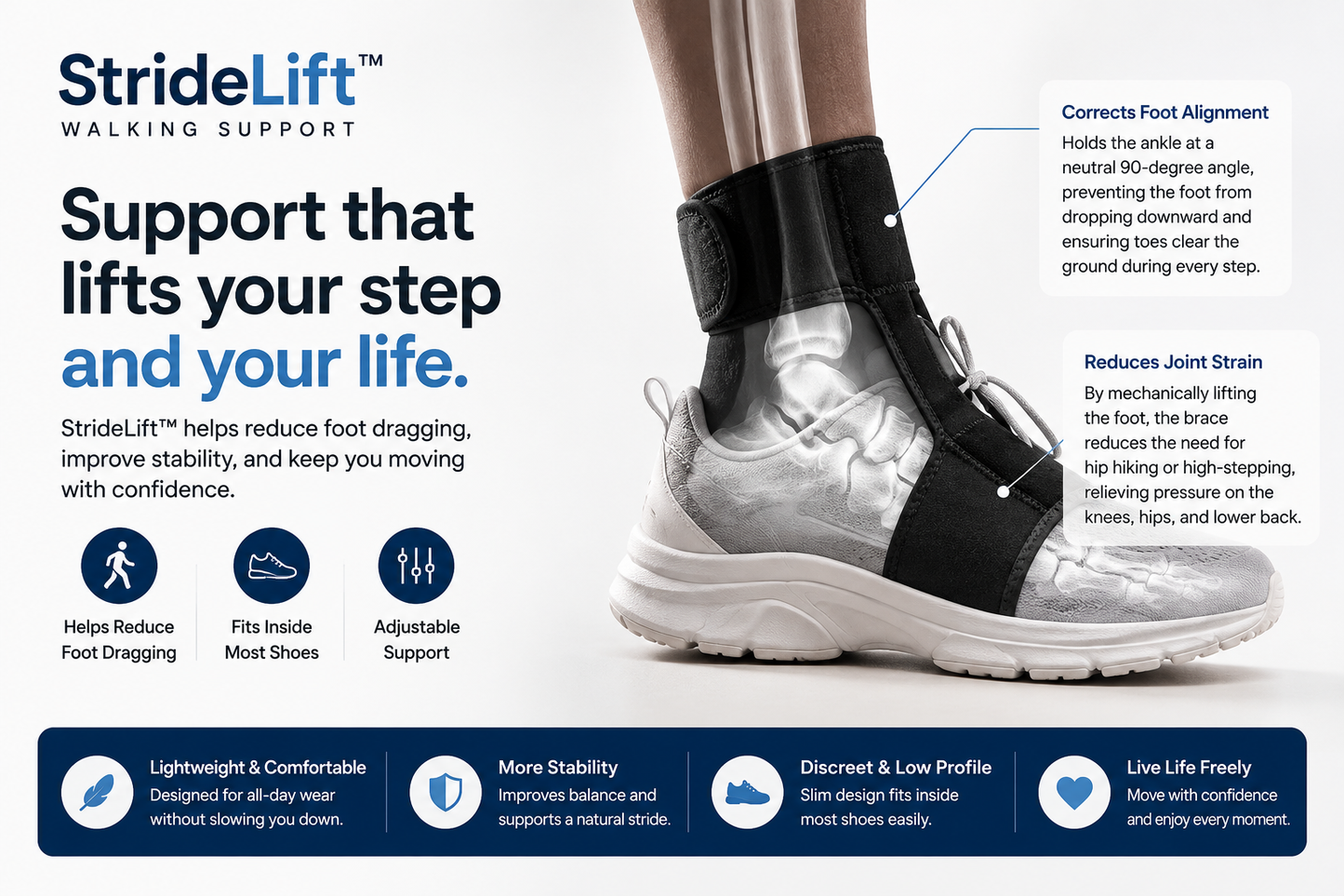 StrideLift™ Foot Drop Support