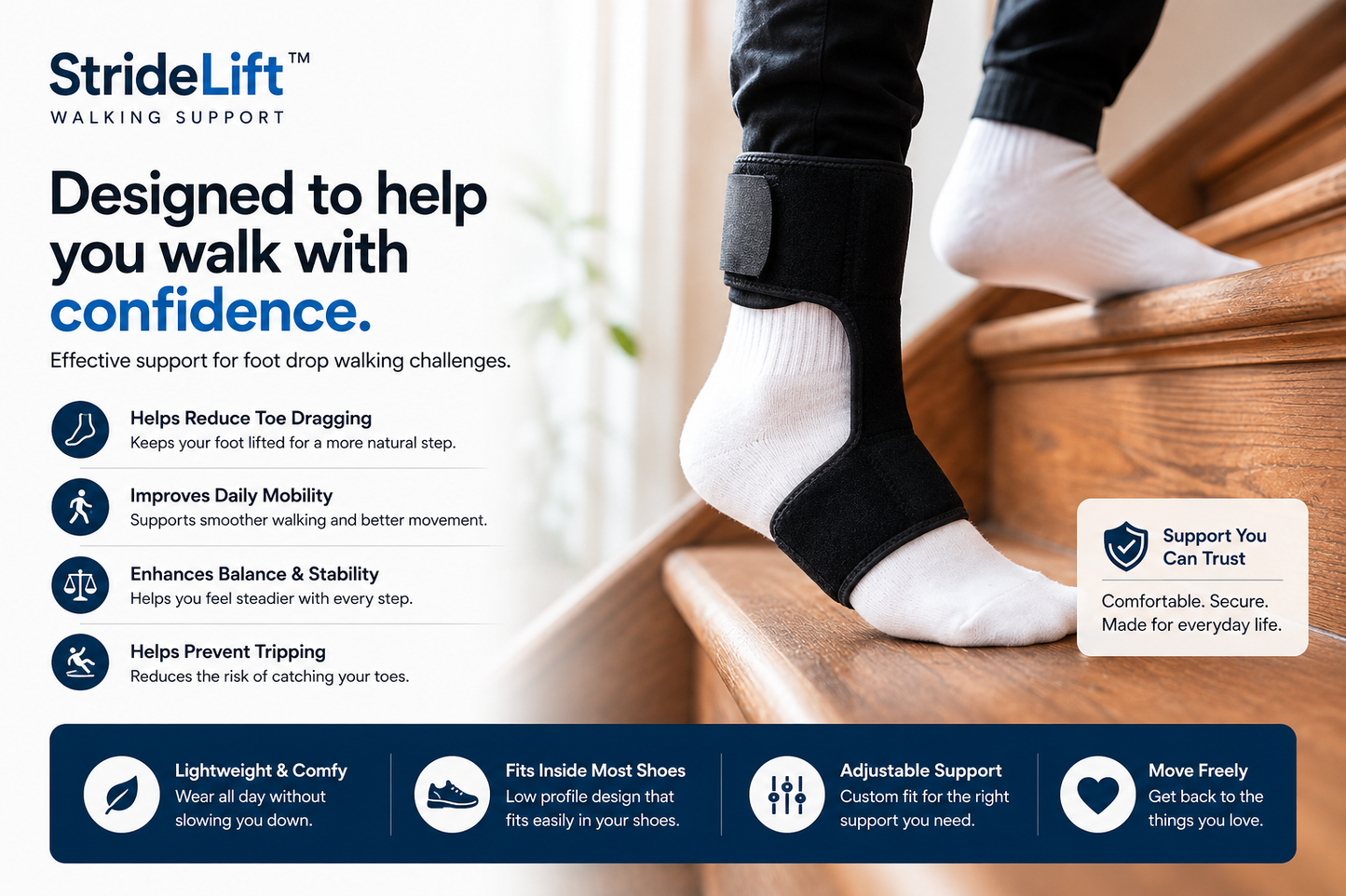 StrideLift™ Foot Drop Support