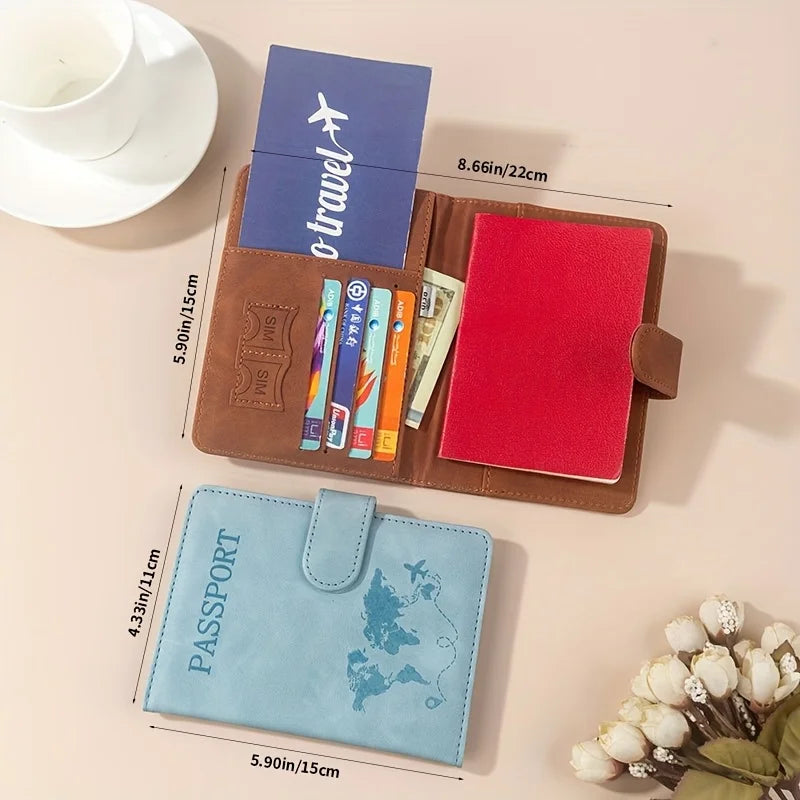 RFID Blocking Multi-Function Travel Passport Holder, Wallet, ID Card Holder, Made of PU Synthetic Leather Passport Covers