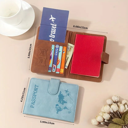 RFID Blocking Multi-Function Travel Passport Holder, Wallet, ID Card Holder, Made of PU Synthetic Leather Passport Covers