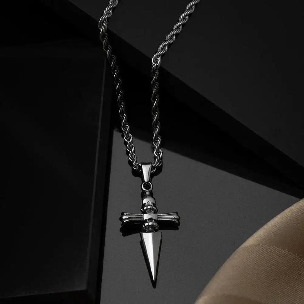 Shadow Dagger™ | Premium Gothic Skull Necklace