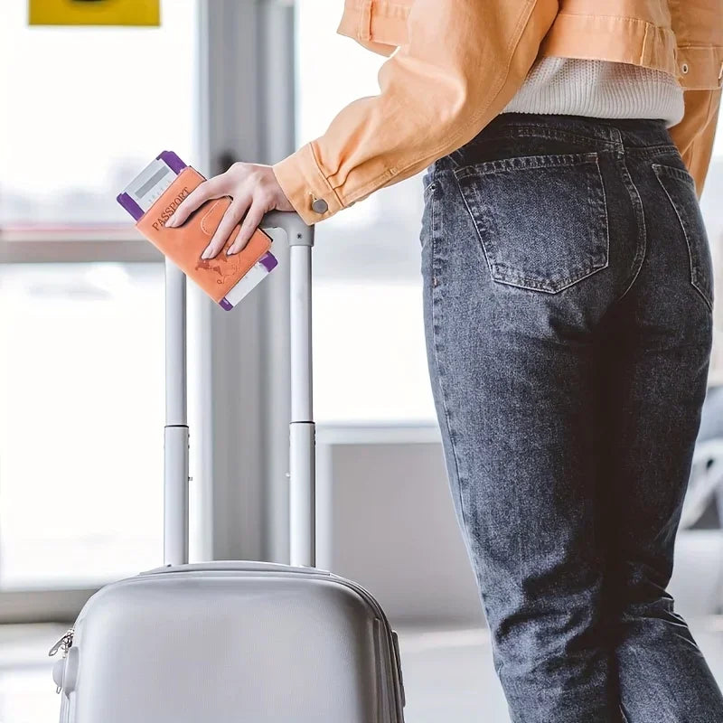 RFID Blocking Multi-Function Travel Passport Holder, Wallet, ID Card Holder, Made of PU Synthetic Leather Passport Covers